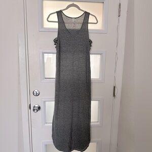 FREE PEOPLE FP BEACH side CUTOUTS DOUBLE SPLITS maxi DRESS GRAY XS